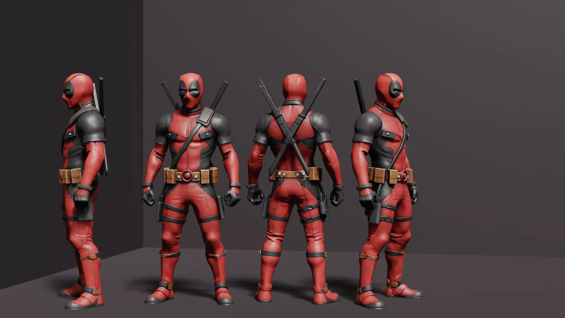 deadpool Low-poly 3D model