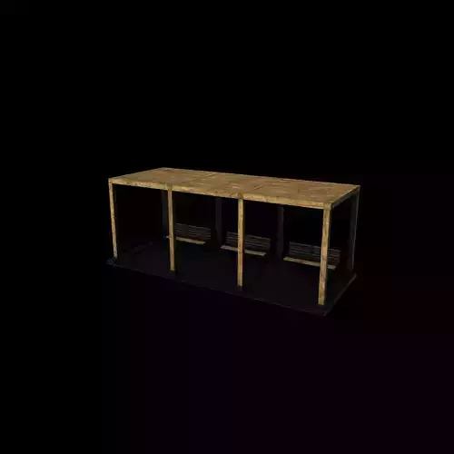 Wooden pergola 5 3D model 2