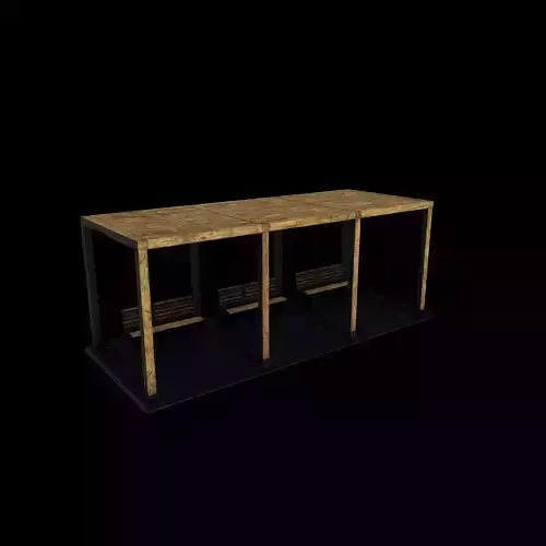 Wooden pergola 5 3D model 3