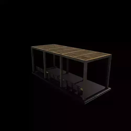 Wooden pergola 5 3D model 4
