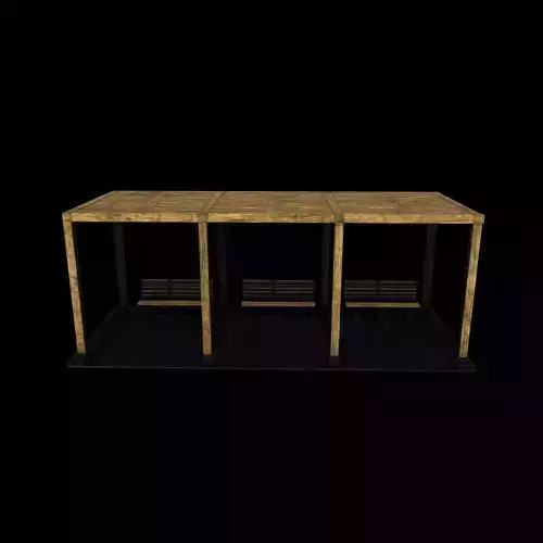 Wooden pergola 5 3D model 7