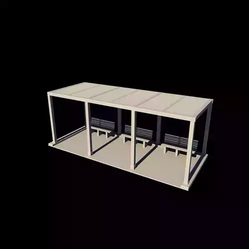 Wooden pergola 5 3D model 5