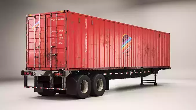 Used Old ISO Shipping Container Semi Trailer