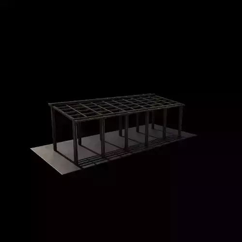 Wooden pergola 3D model 6
