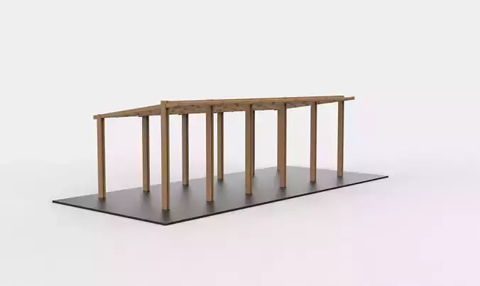 Wooden pergola 3D model