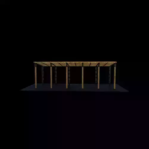 Wooden pergola 3D model 2