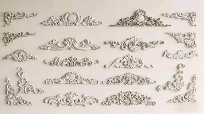 European-style carvings 3D model