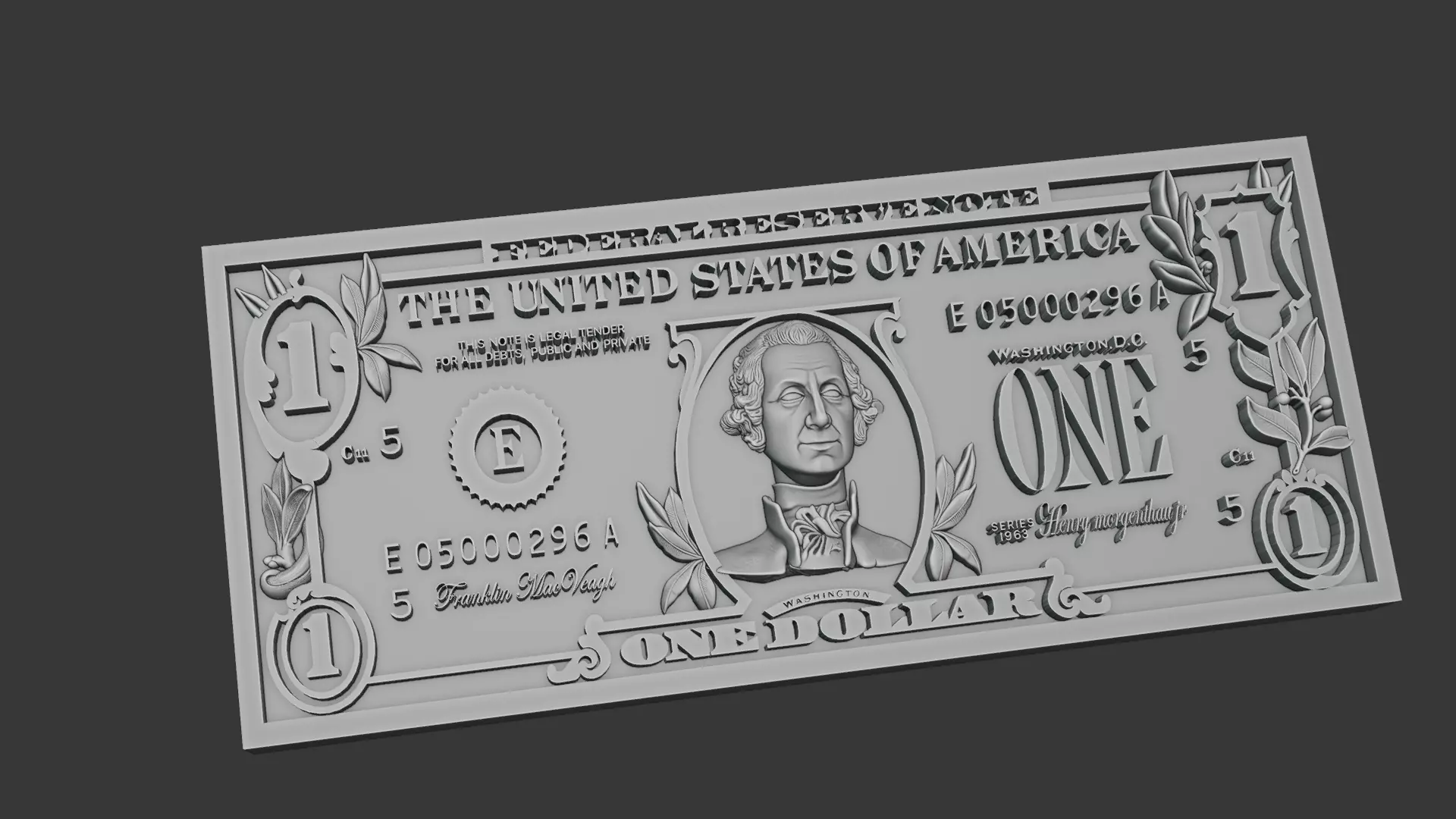 One Dollar 3D print model