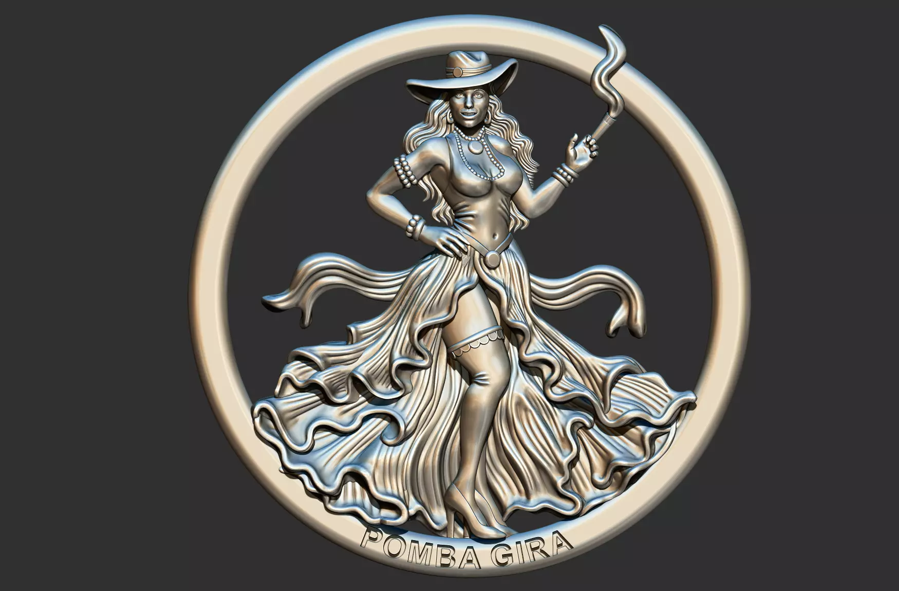 Pomba Gira Medal 3D print model