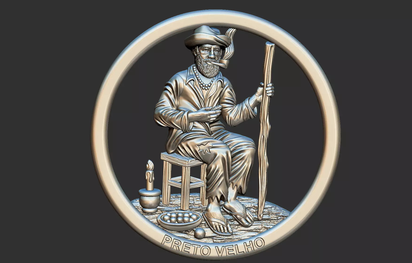 Preto Velho Medal 3D print model