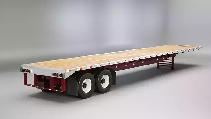Flatbed Semi-Truck Trailer