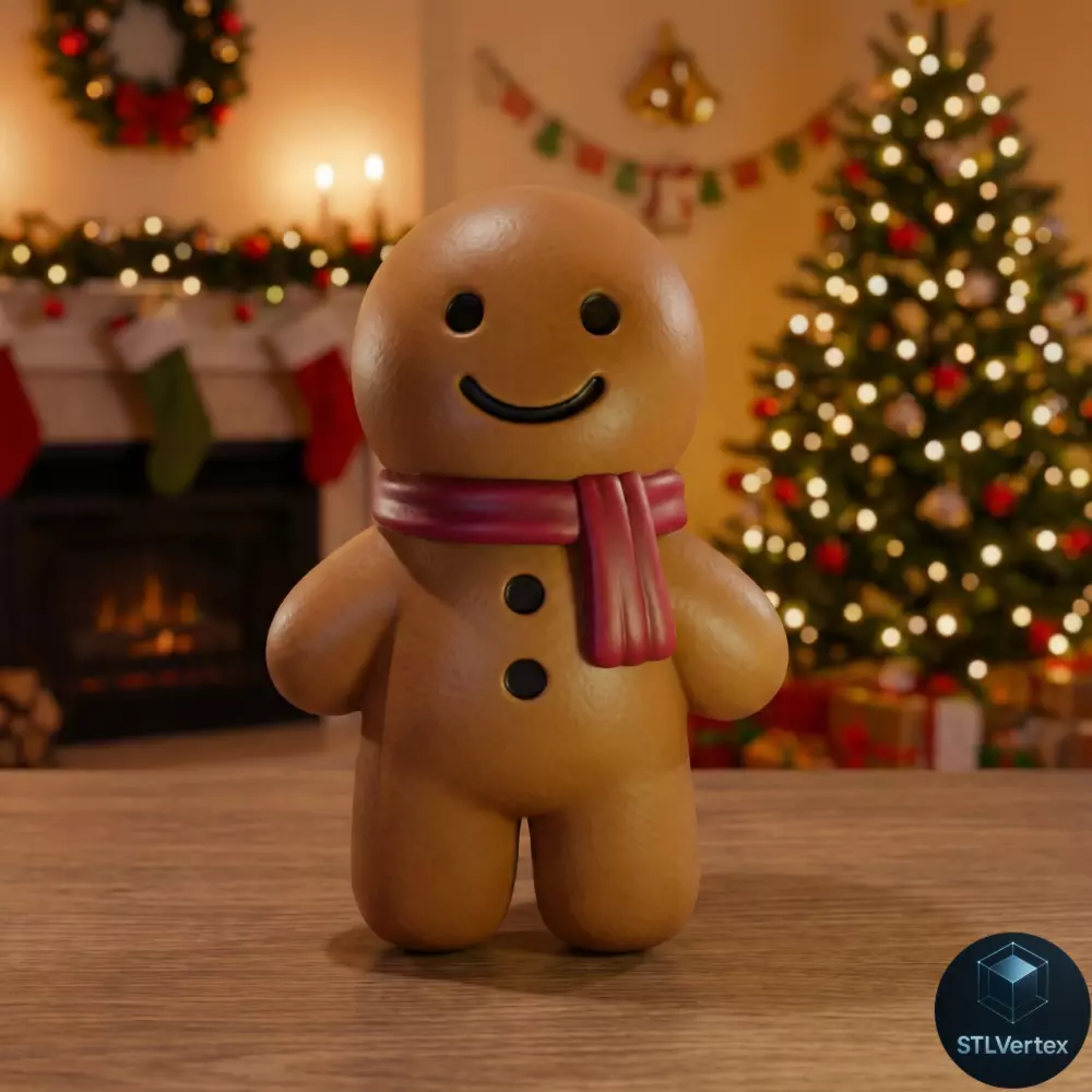 Cute Winter Gingerbread Character 3D Printable Model 3D print model