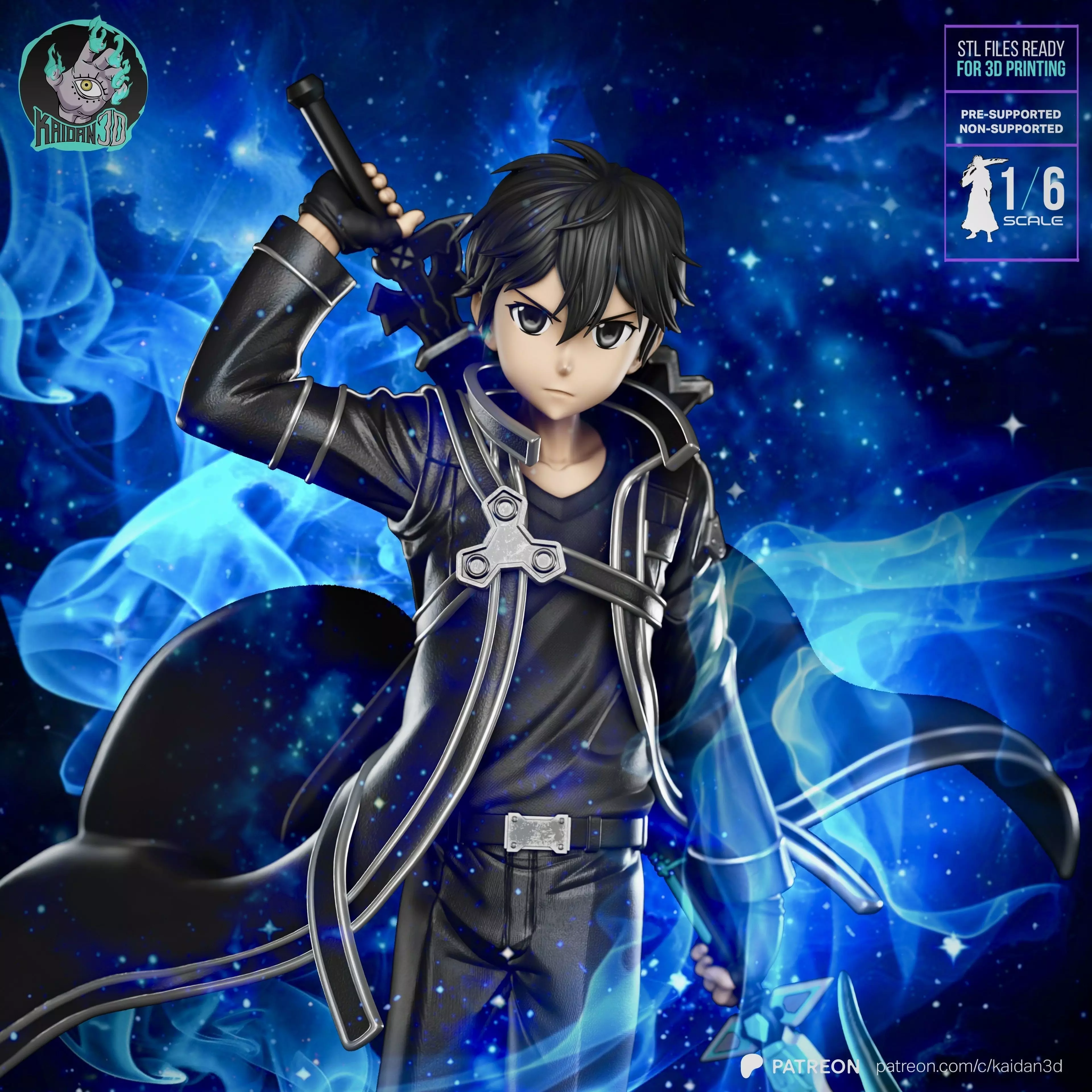 Kirito SWORD ART ONLINE - STL Ready for 3D Printing 3D print model
