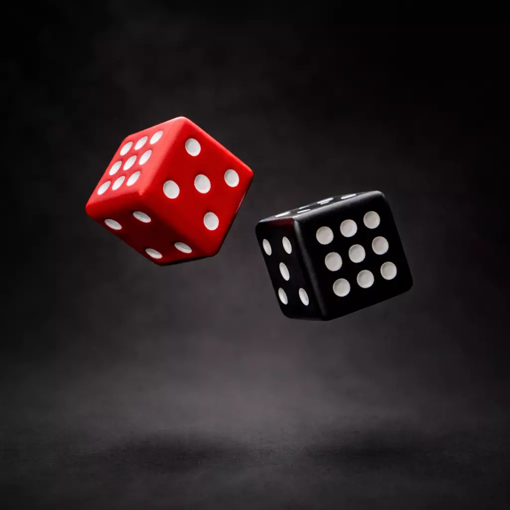 Dice Set Red and Black Game Dice PBR Ready Low-poly 3D model