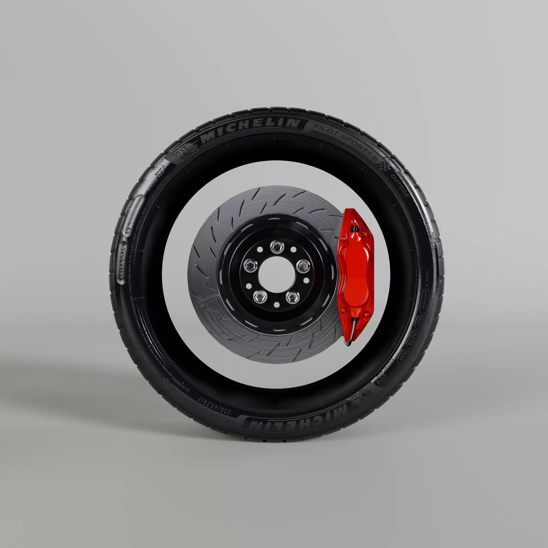 Car Tire and Brake High Poly 3D model