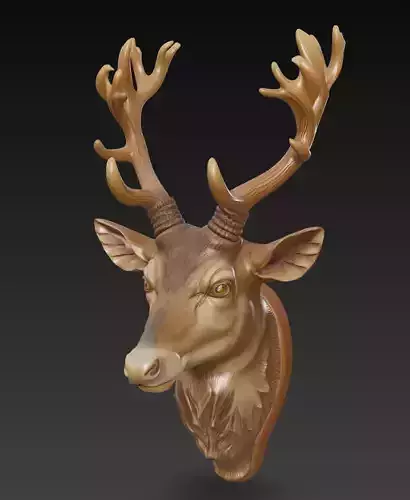 Majestic Deer Head Wall Sculpture 3D Model
