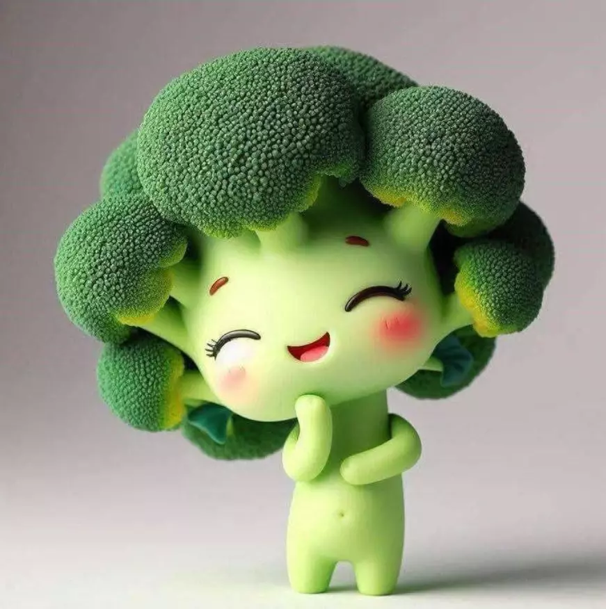 Cute Broccoli Character Figurine 3D Model 3D print model