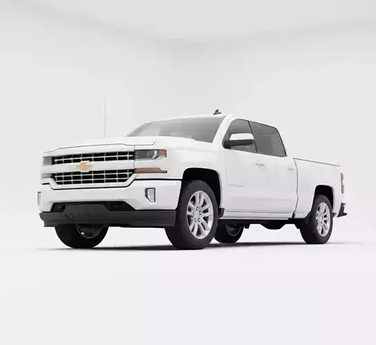 2018 Chevrolet Silverado 1500 Crew Cab Low-poly 3D model 7