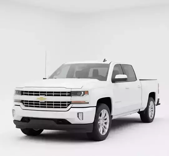 2018 Chevrolet Silverado 1500 Crew Cab Low-poly 3D model 2