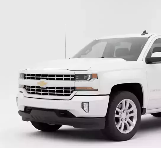 2018 Chevrolet Silverado 1500 Crew Cab Low-poly 3D model 6