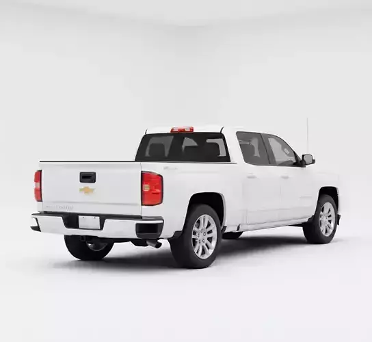 2018 Chevrolet Silverado 1500 Crew Cab Low-poly 3D model 4