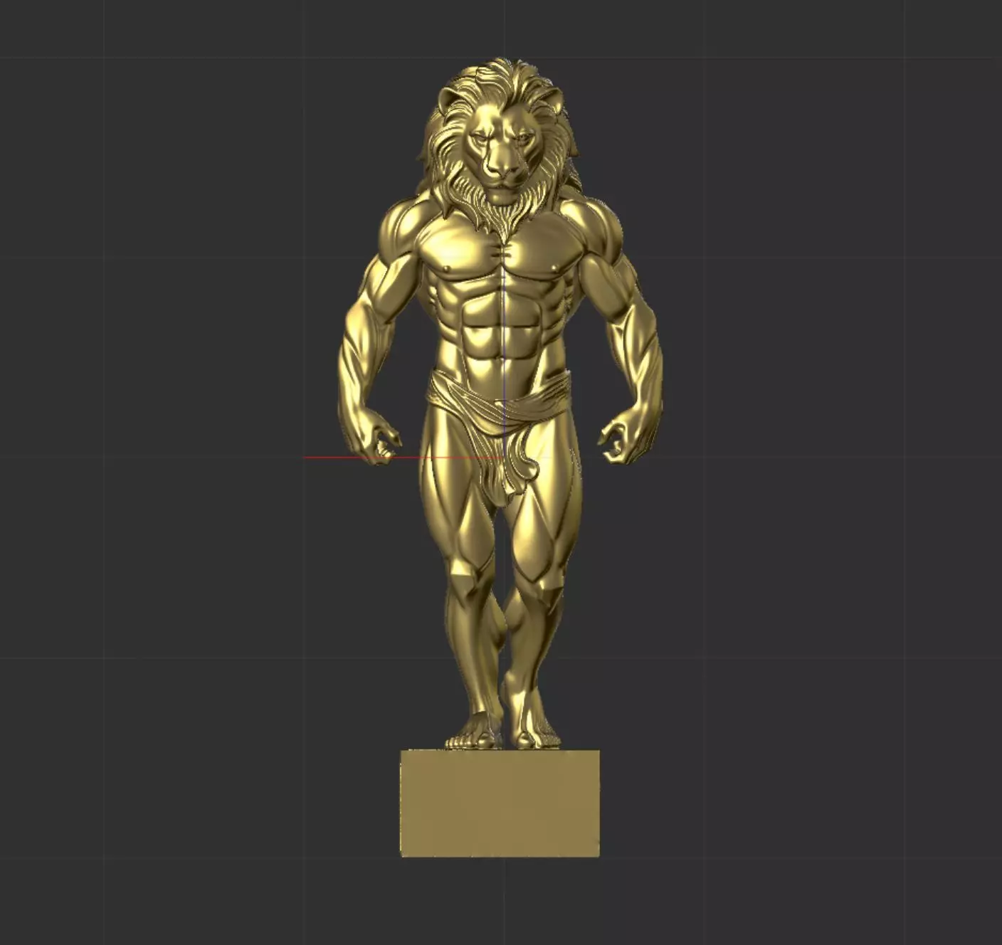 powerful sculpture of the Lion head with Man body 3d print 3D print model