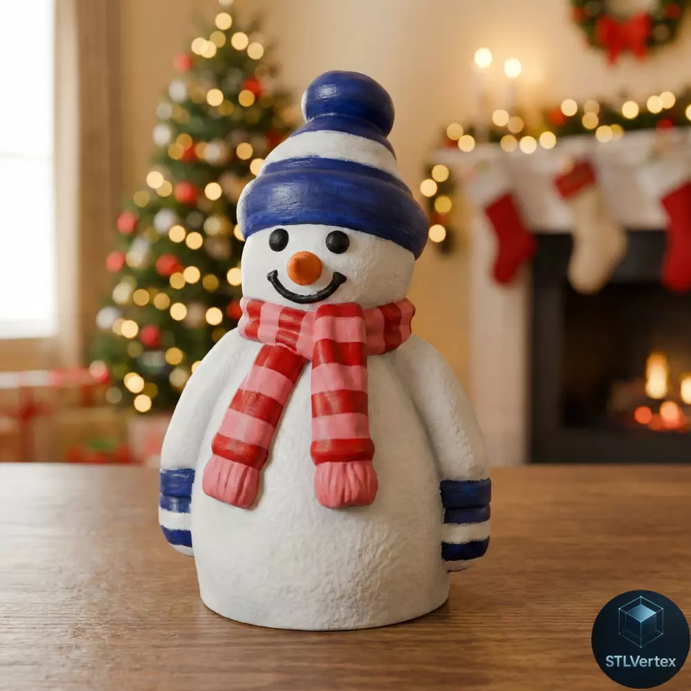 Charming Winter Snowman 3D Printable Model 3D print model