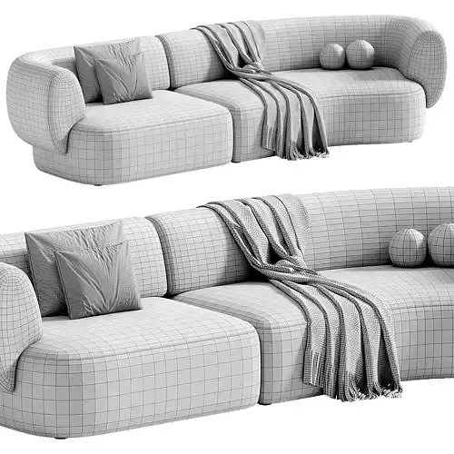 Hug Modular Sofa by Monologue 3D model 7
