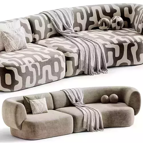 Hug Modular Sofa by Monologue 3D model 5