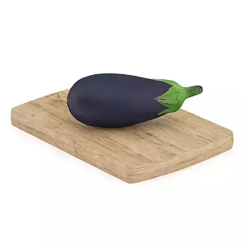 Eggplant on Wooden Board