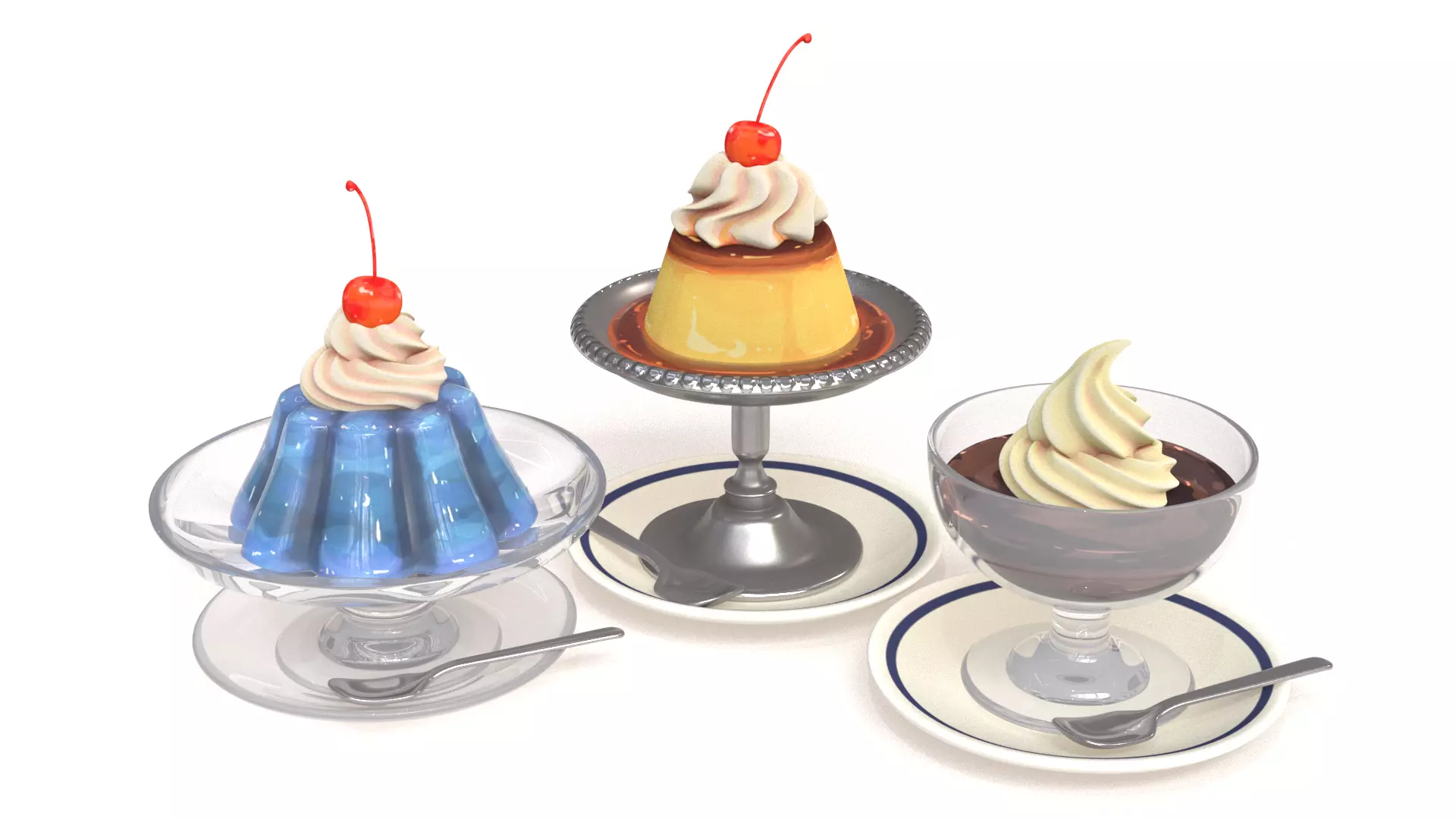 Kissaten Japanese Cafe - Caramel Pudding and Jelly 3D model