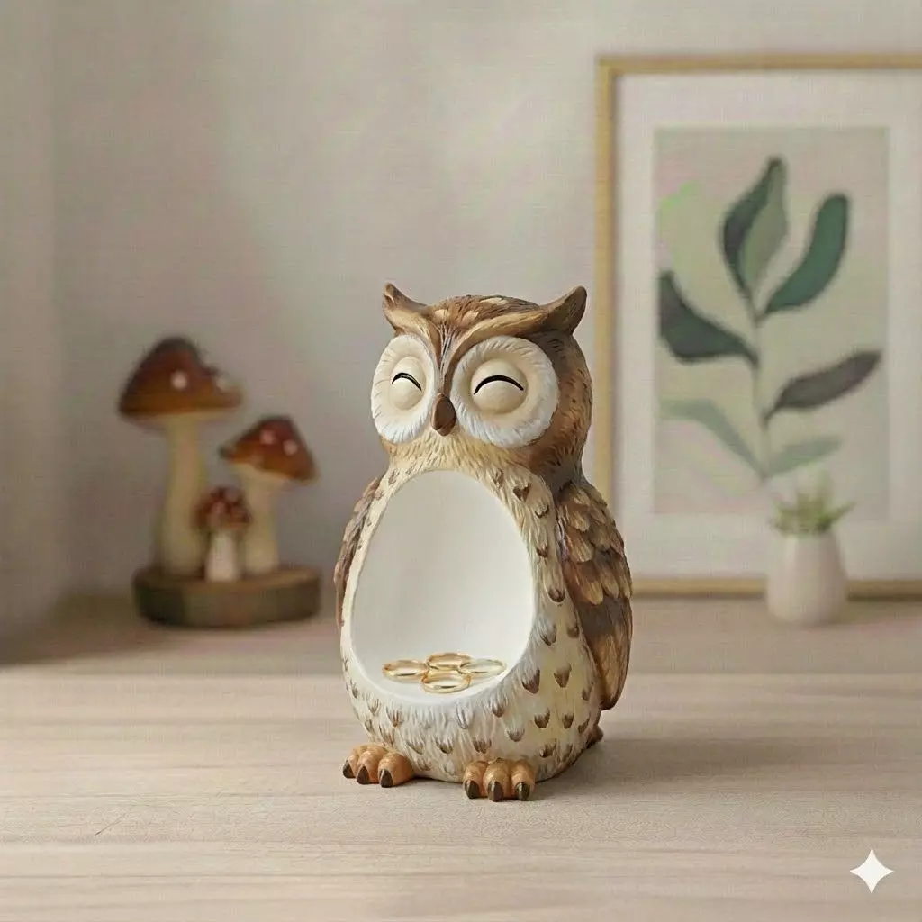 Minimalist Owl 3D Jewelry Organizer 3D print model