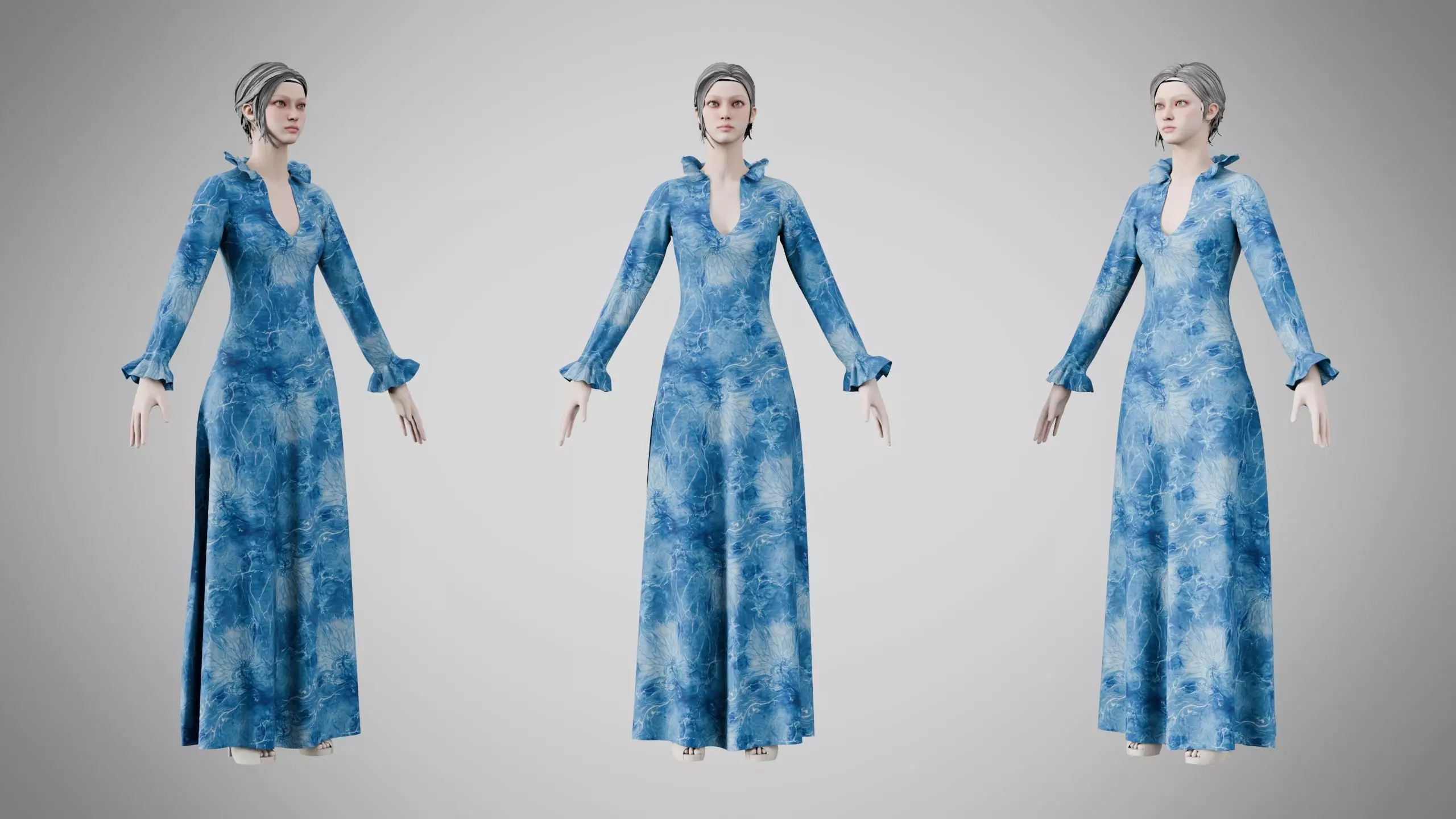 Dress 29 Ocean Frost Low-poly 3D model