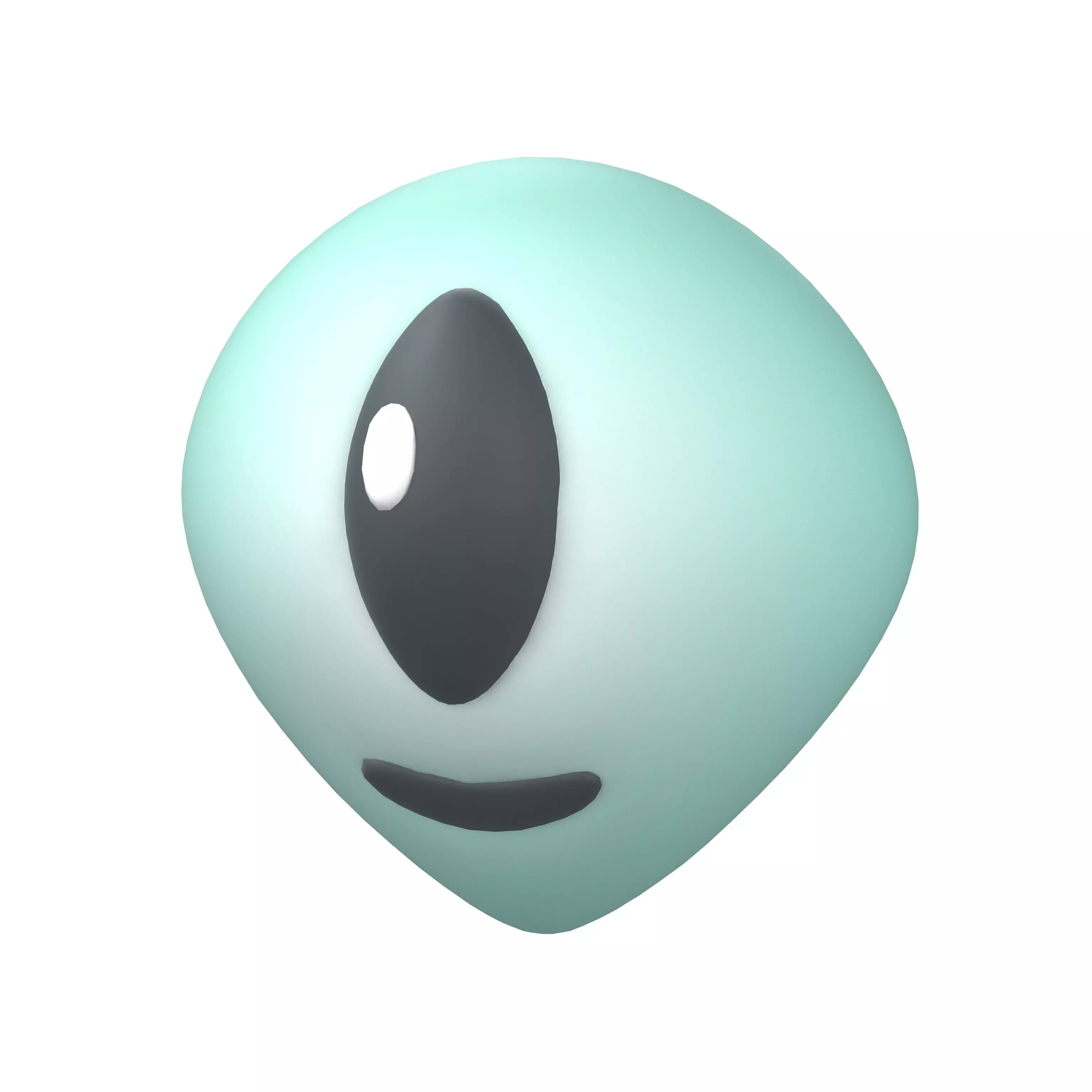 Single Eye Alien Head Emoji V1 003 Low-poly 3D model