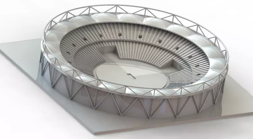 Modular cricket stadium 3D print model