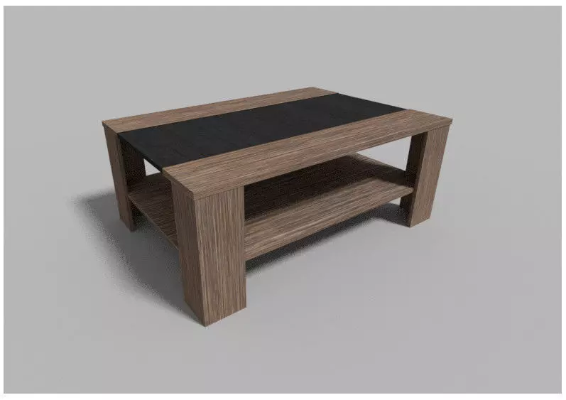 Table coffee with shelf Free low-poly 3D model
