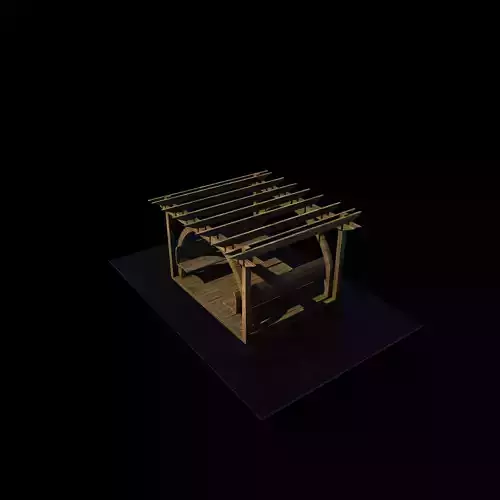 Wooden pergola 8 3D model 6