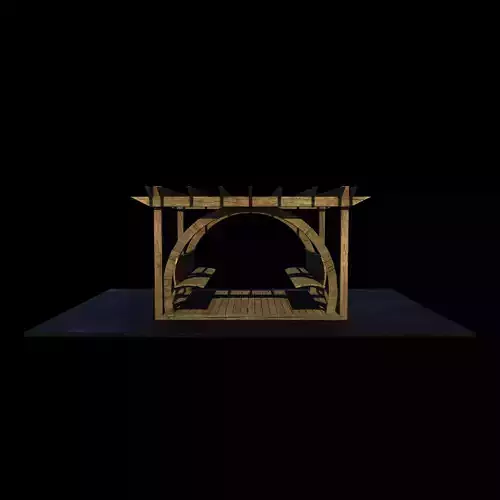 Wooden pergola 8 3D model 3