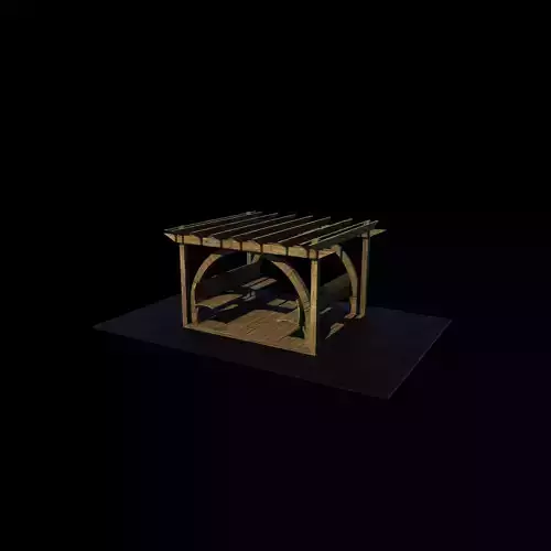 Wooden pergola 8 3D model 5