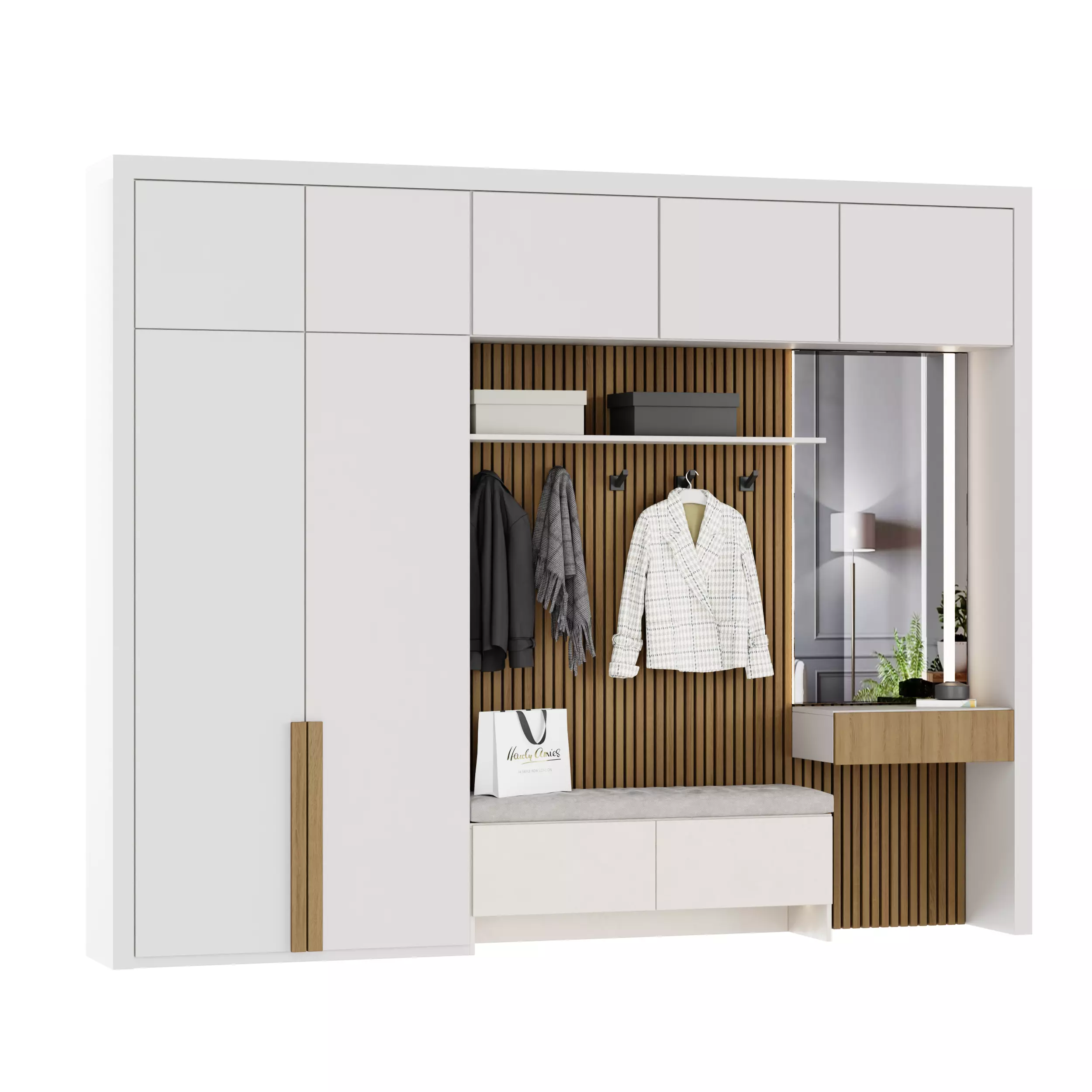 Entrance Hall furniture set 3D model Low-poly 3D model