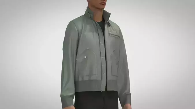 High Neck Bomber Jacket 3D model