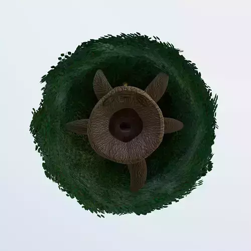 Fantasy Tree House with Dense Green Foliage 3D model 7