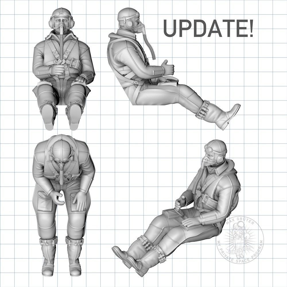 Pilot Me-109 3D print model_3