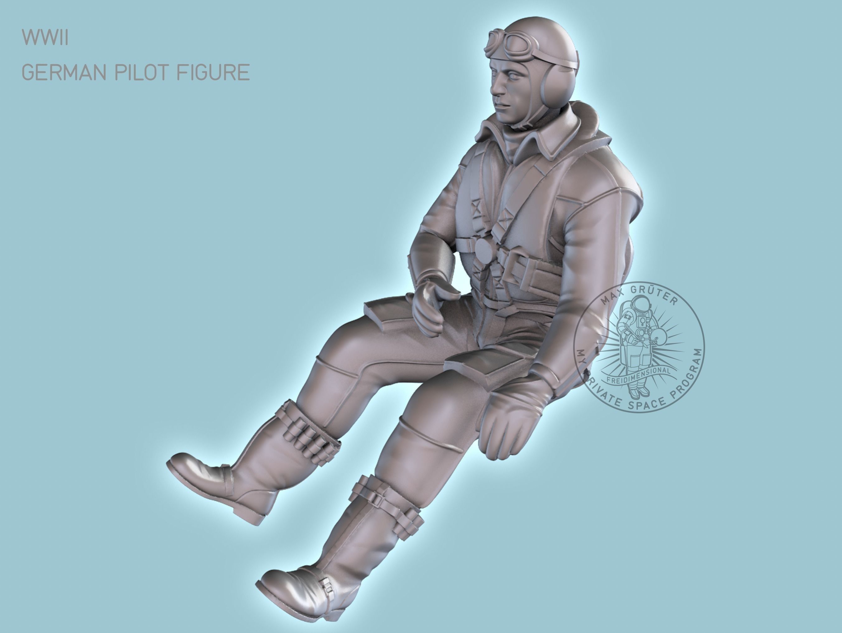 Pilot Me-109 3D print model_8