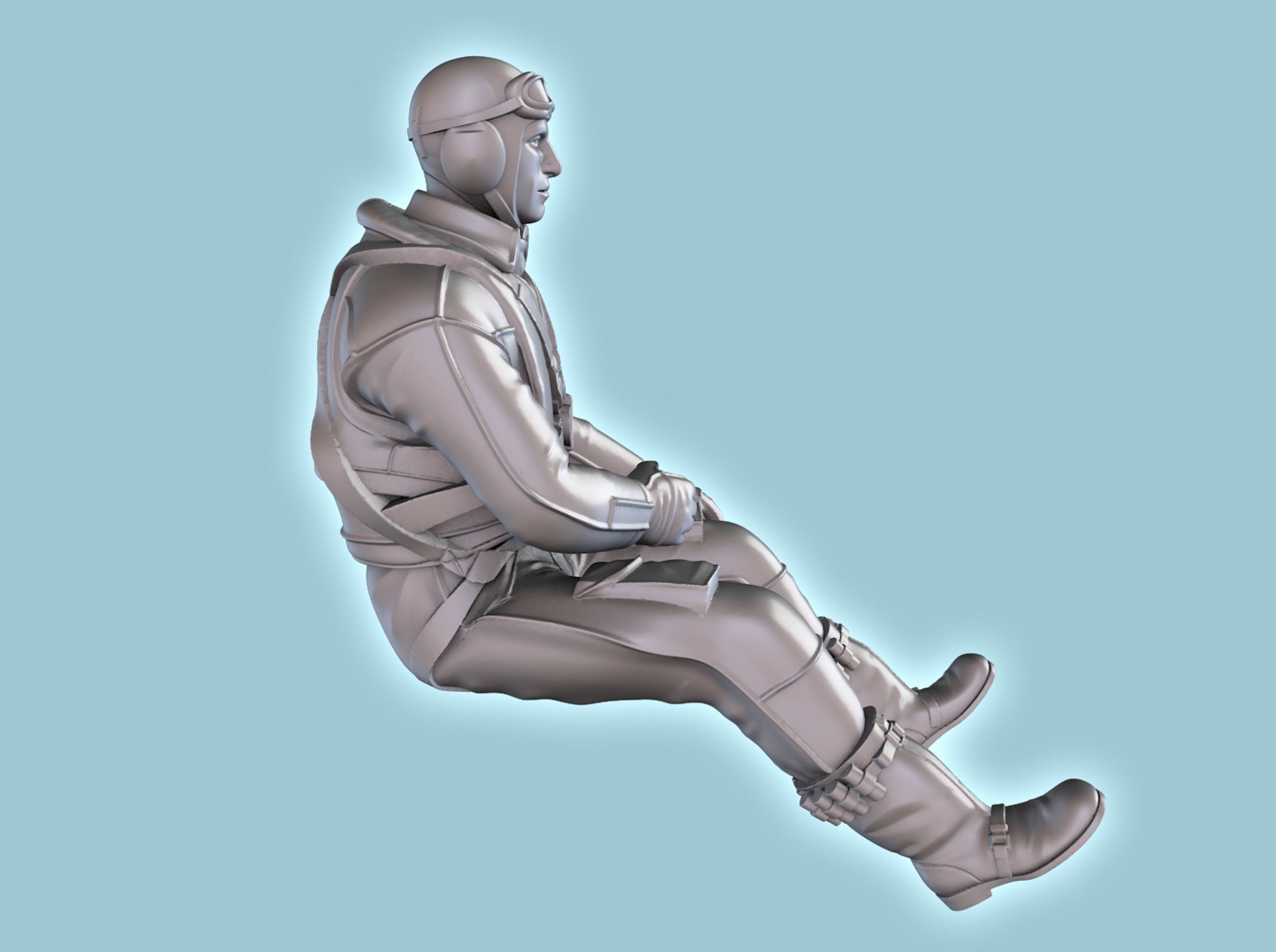 Pilot Me-109 3D print model_9