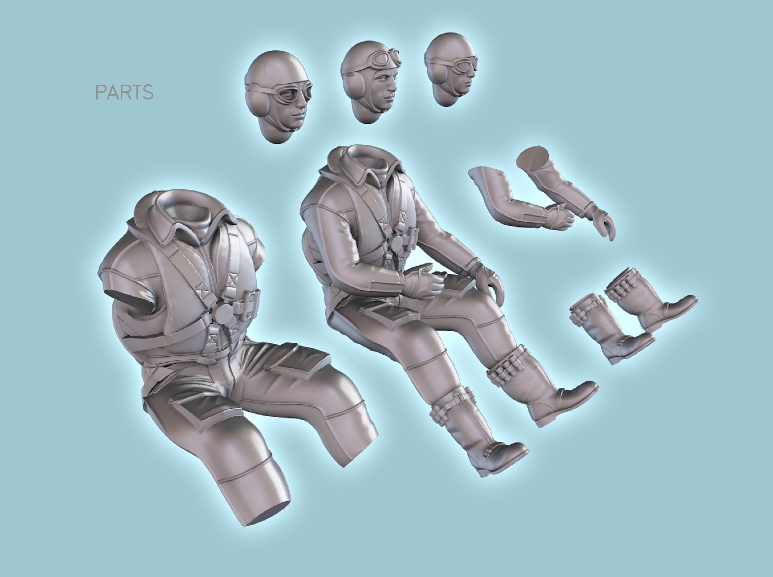 Pilot Me-109 3D print model_10