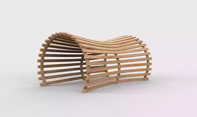 Wooden Pergola 11 3D model