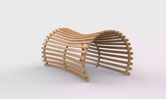 Wooden Pergola 11 3D model 6