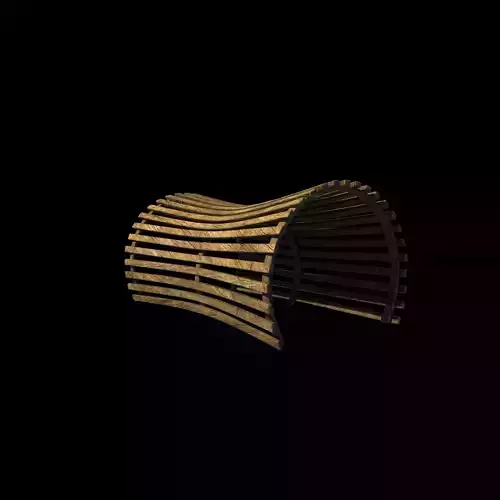 Wooden Pergola 11 3D model 2