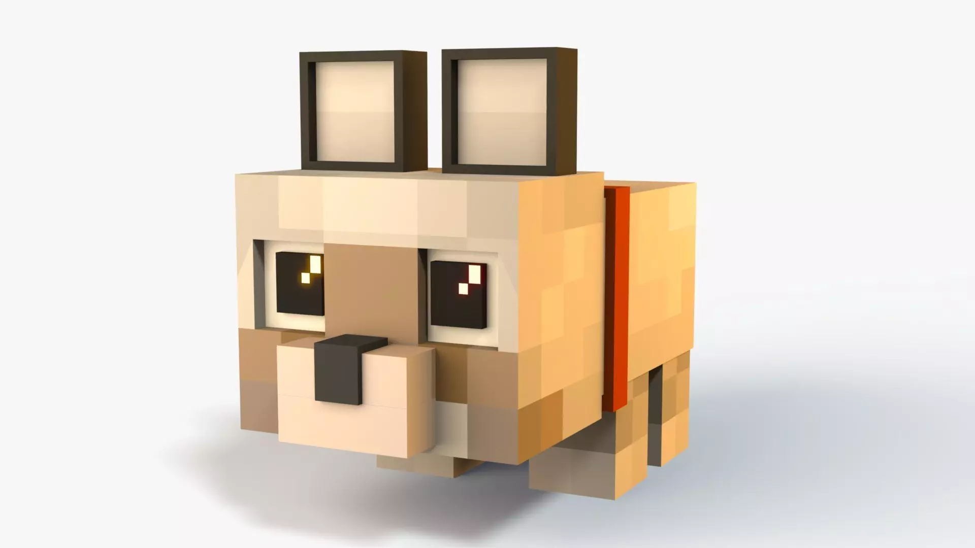 Minecraft Baby Wolf Low-poly 3D model